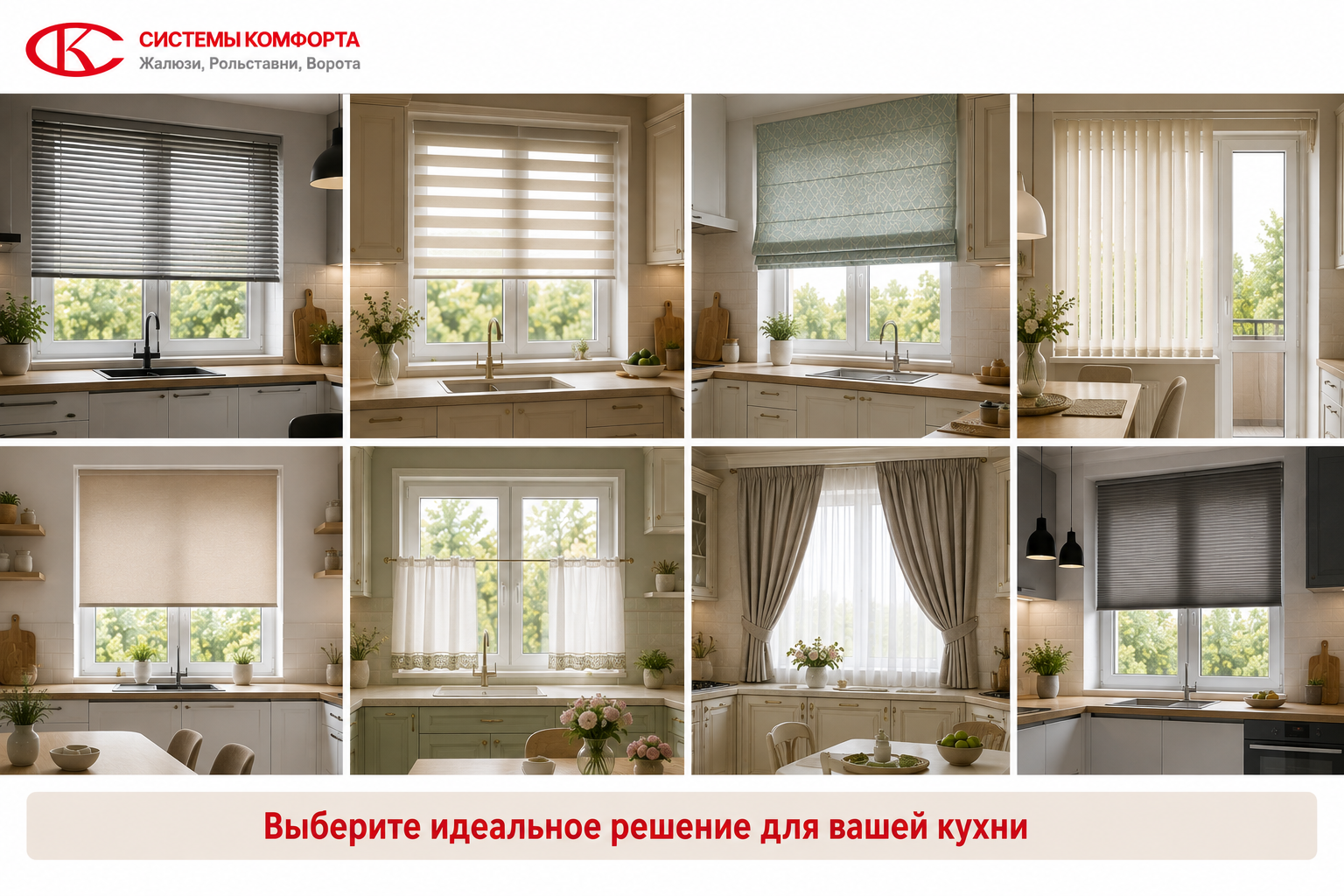 Каталог идей для оформления окна на кухне
